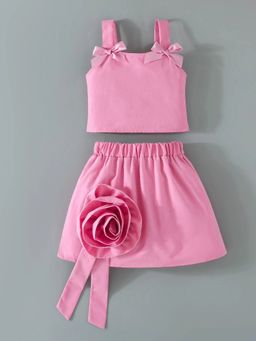 Hopscotch - 3D Rose Applique Skirt Set
