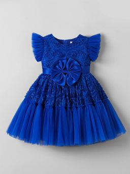 Hopscotch - Floral Lace Bow Applique Dress