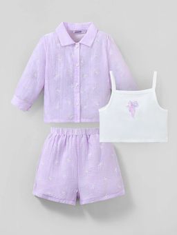 Hopscotch - Bow Embroidered Shorts Set