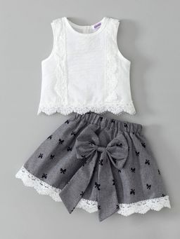Hopscotch - Bow Applique Skirt Set