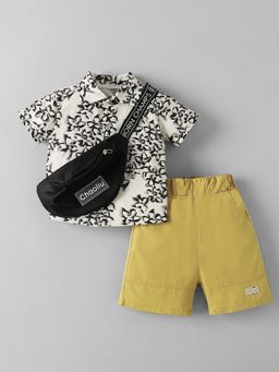 Hopscotch - Floral Shirt and Shorts with Bag