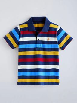 Hopscotch - Teddy Embroidery Striped Polo T-Shirt
