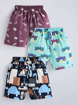 Hopscotch - Vehicle Pure Cotton Shorts (Pack of 3)