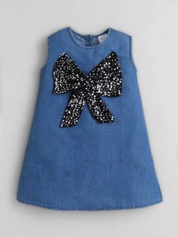 Hopscotch - Sequinned Bow Applique A-line Dress
