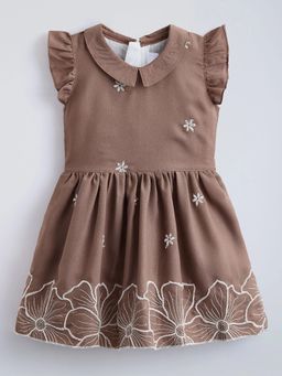 Hopscotch - Floral Embroidery Cotton Dress