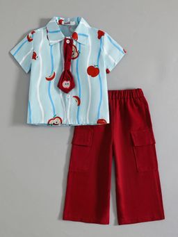 Hopscotch - All Over Print Shirt and Pant with Tie