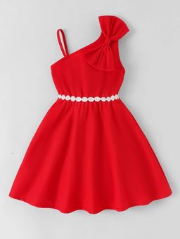 Hopscotch - Lace Bow Applique Dress