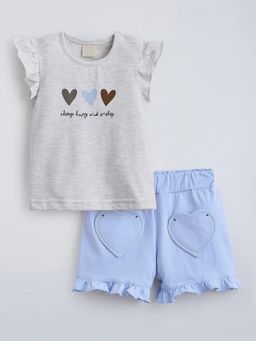 Hopscotch - Heart Print Shorts Set