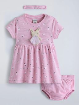 Hopscotch - Bunny Applique Floral Dress