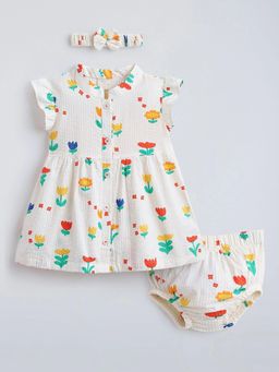 Hopscotch - Floral Applique Dress