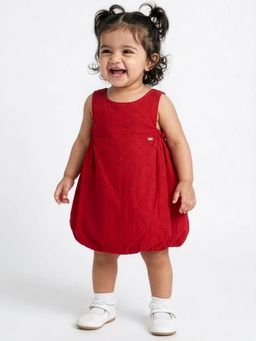 Hopscotch - Balloon Hem Schiffli Dress