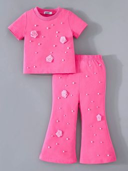 Hopscotch - Rose Applique Pearl Pant Set