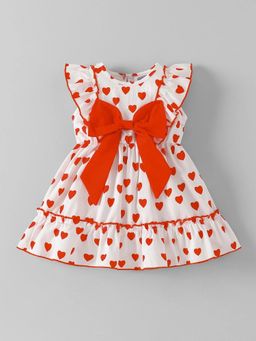Hopscotch - Heart Bow Applique Dress