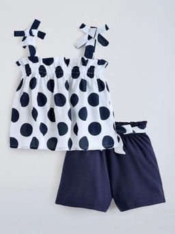 Hopscotch - Bow Applique Polka Dot Short Set