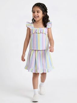 Hopscotch - Cotton Striped Skirt Set