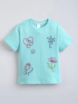 Hopscotch - Embroidered Cotton T-Shirt