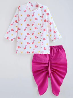 Hopscotch - Monkey Cotton Dhoti Kurta Set