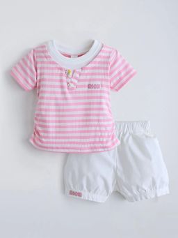 Hopscotch - Cotton Striped Shorts Set