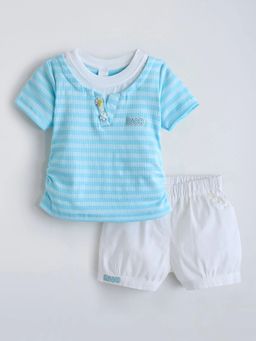 Hopscotch - Cotton Striped Shorts Set