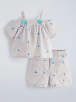 Hopscotch - Floral Applique Cotton Co Ord Set
