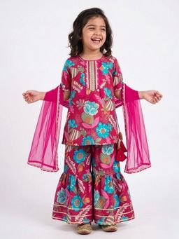 Hopscotch - Floral Tassel Lace Sharara Set