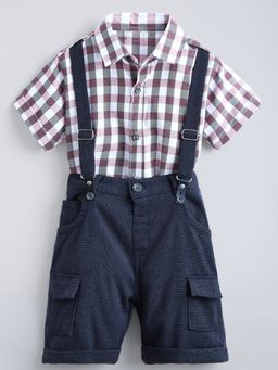 Hopscotch - Checkered Collared Shirt and Short Set