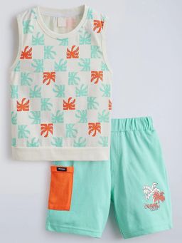 Hopscotch - Palm Printed Cotton Short Set