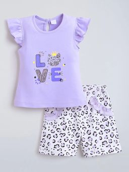 Hopscotch - Leopard Ruffled Cotton Top with Pyjamas