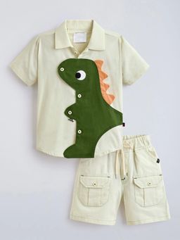 Hopscotch - Dino Applique Collared Short Set