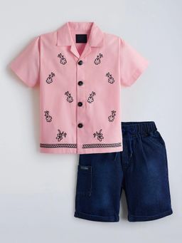 Hopscotch - Floral Embroidery Short Set