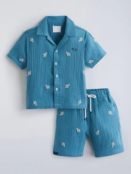 Hopscotch - Leaf Applique Textured Short Set