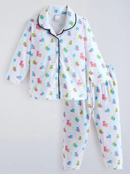 Hopscotch - Kitten Print Cotton Shirt with Pyjamas