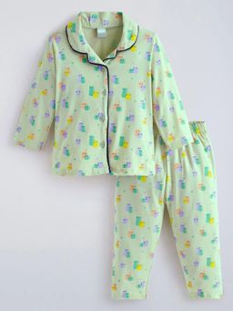Hopscotch - Kitten Print Cotton Shirt with Pyjamas