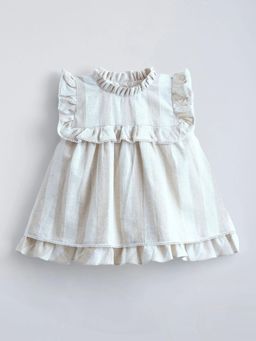 Hopscotch - Ruffled Striped Cotton Dress