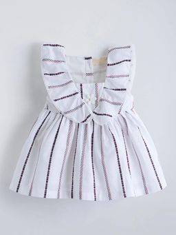 Hopscotch - Striped Floral Applique Dress