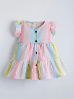 Hopscotch - Colorblock Ruffled Dress