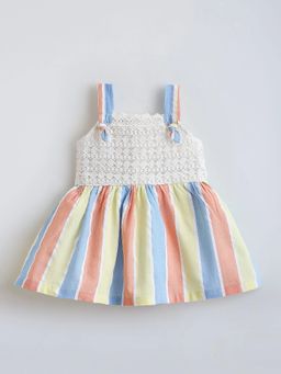 Hopscotch - Striped Lace Cotton Dress