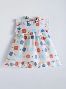 Hopscotch - Floral Ruffled Cotton Dress