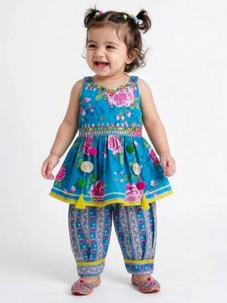 Hopscotch - Cotton Floral Kurti with Salwar