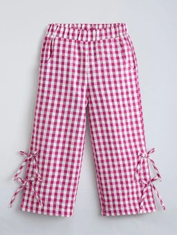 Hopscotch - Bow Applique Checkered Pant