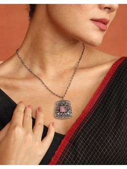 Fabindia - Metal Pink Pendant Necklace