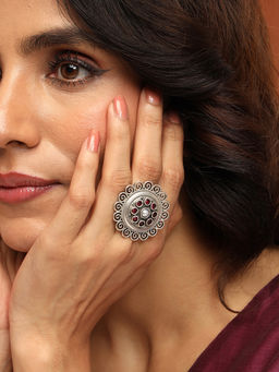 Fabindia - Metal Red Adjustable Ring