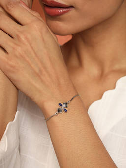 Fabindia - Silver Blue Adjustable Bracelet