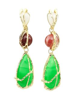 Blysk Jewels - Elegant Gemstone Drop Earrings For Women