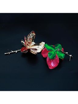 Blysk Jewels - Bold Pink Floral Drop Earrings