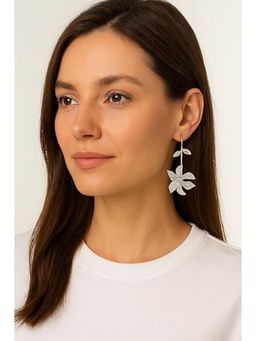 Blysk Jewels - Gold Tone Floral Crystal Drop Earrings