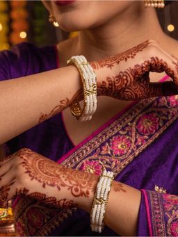 NUI - Gold Plated Ethnic Bangles For Women (Pack of 2)