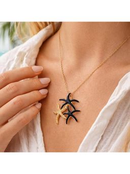 Blysk Jewels - Multi-Color Anti-Tarnish Gold Plated Starfish Pendant Necklace