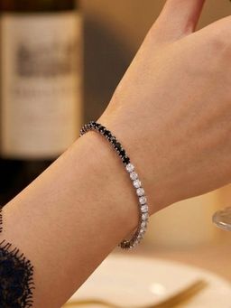 Stone Story By Shruti - Women’S Multi-Color Rhodium-Plated 925 Sterling Silver Tennis Bracelet