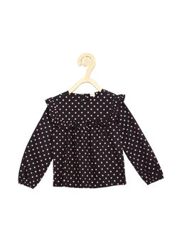 Peter England - Girls Black Polka Dots Top